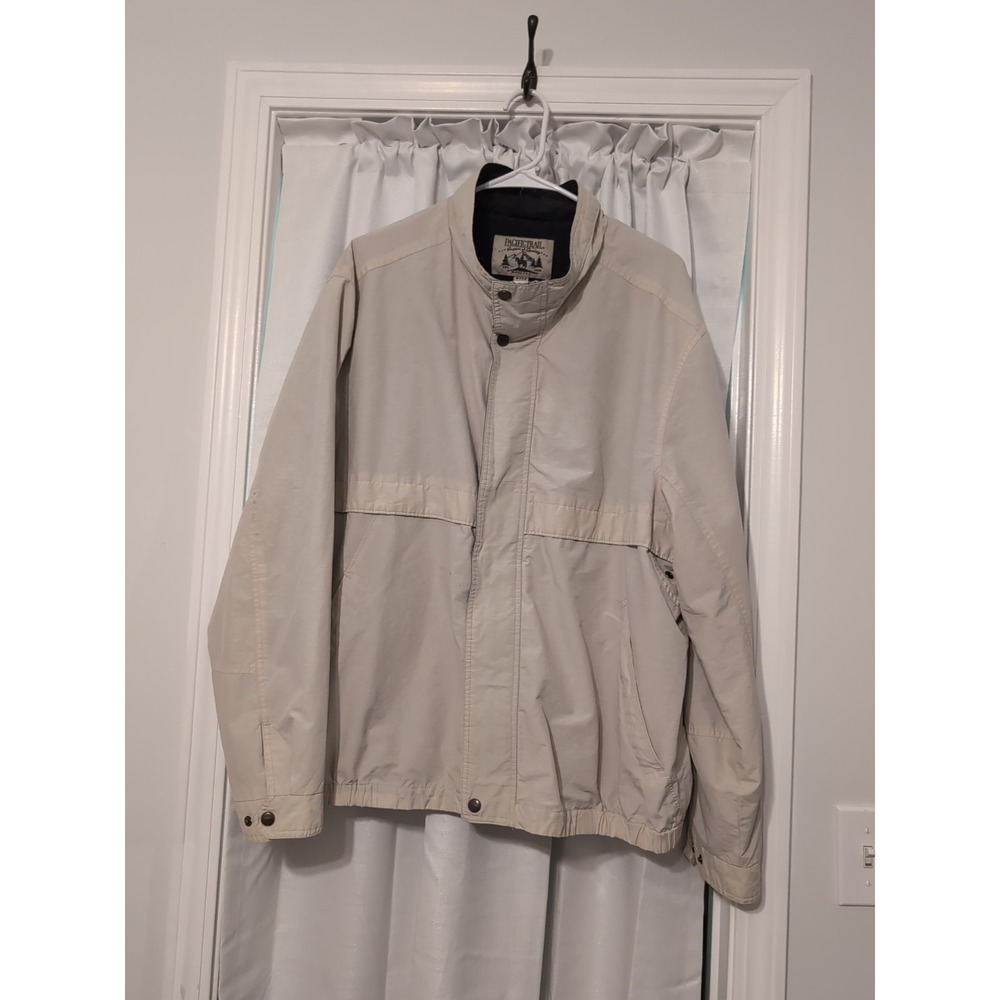 Pacific Trail Men's Beige‎ Full Zip Windbreaker Jacket So ze XL